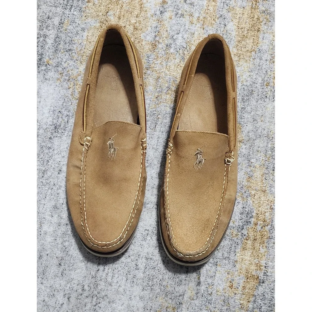 Polo Ralph Lauren Men's Blackley Tan Suede  Loafers Size 13 D